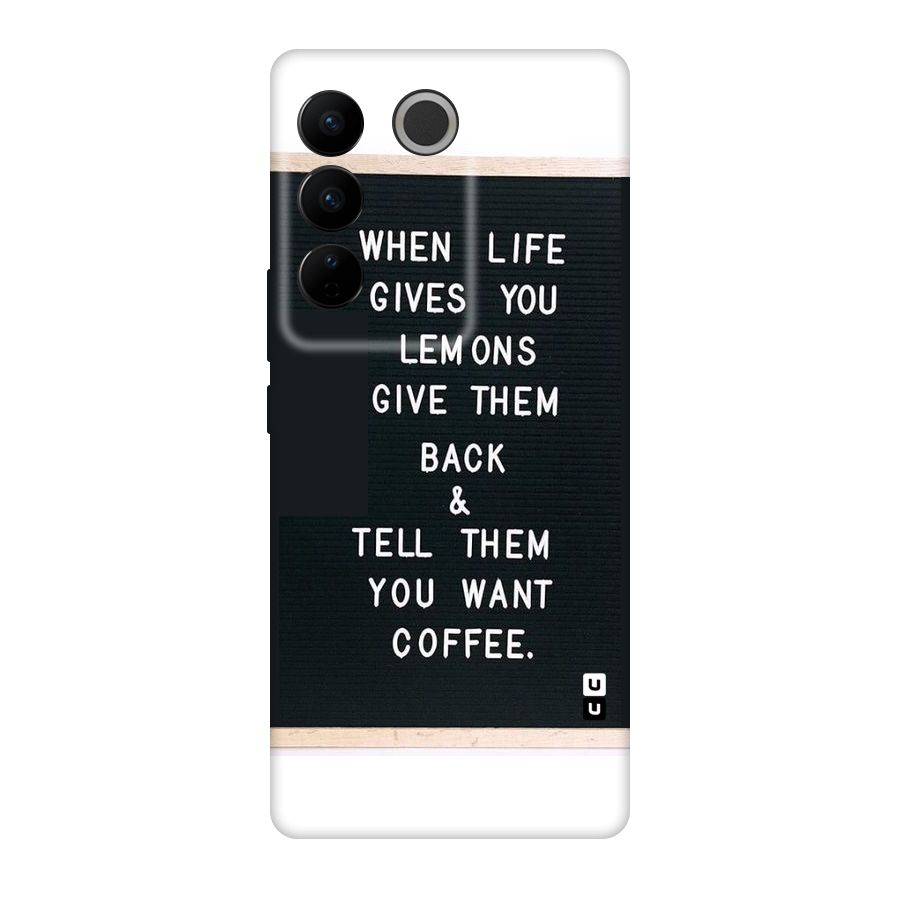 No Lemon Only Coffee Original Polycarbonate Back Case for Vivo V27