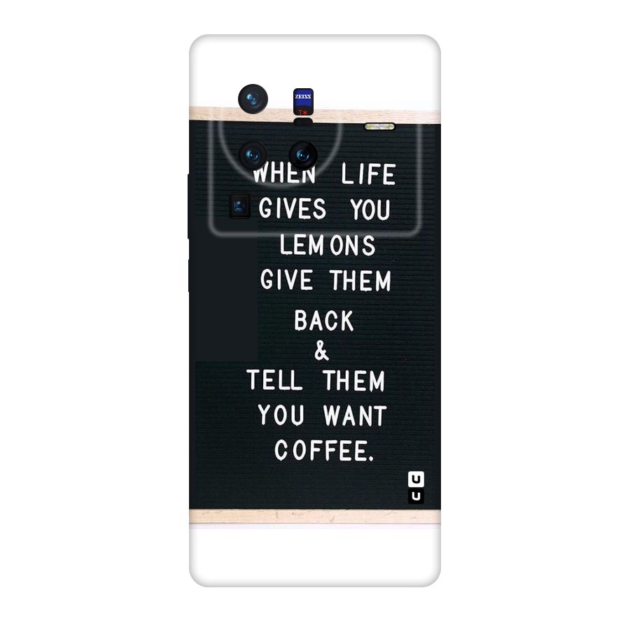 No Lemon Only Coffee Original Polycarbonate Back Case for Vivo X80