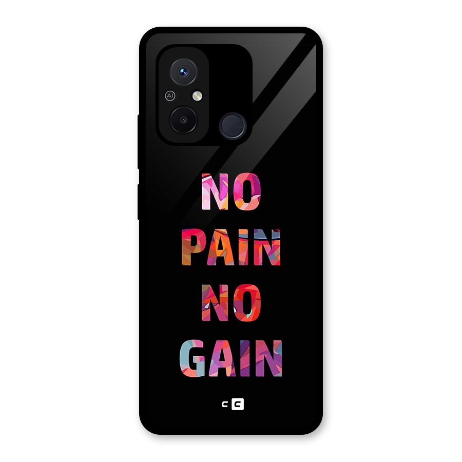 No Pain No Gain Glass Back Case for Redmi 12C