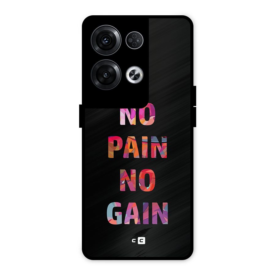 No Pain No Gain Metal Back Case for Oppo Reno8 Pro 5G