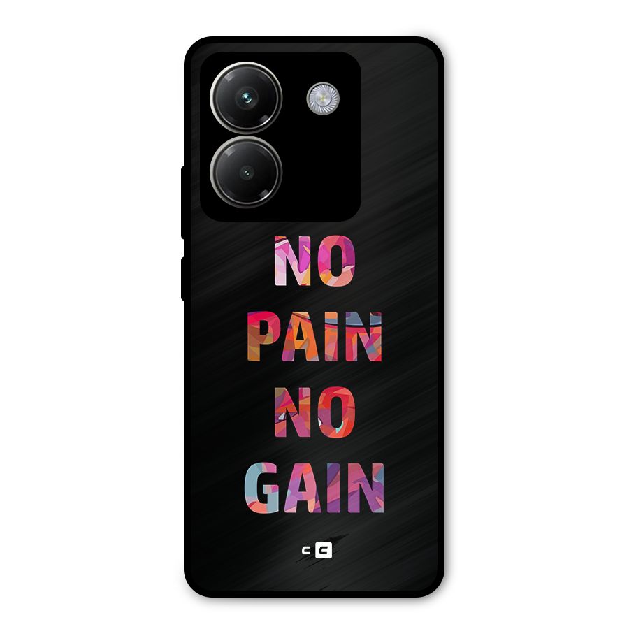 No Pain No Gain Metal Back Case for Poco M7 Pro 5G