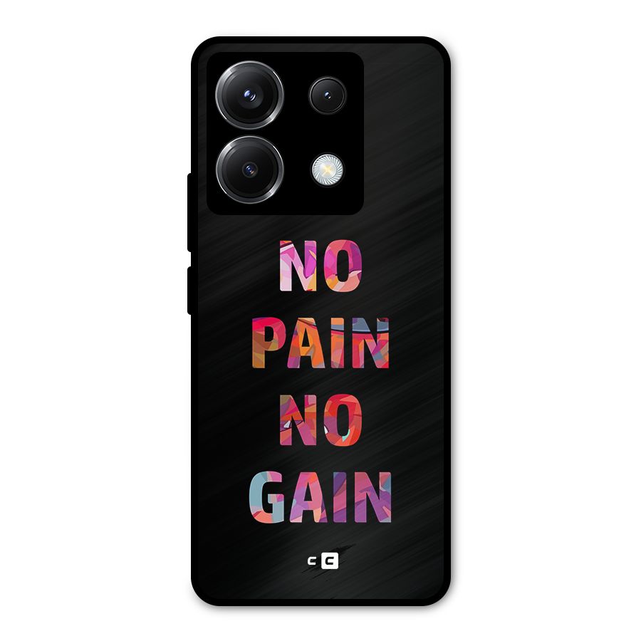 No Pain No Gain Metal Back Case for Poco X6
