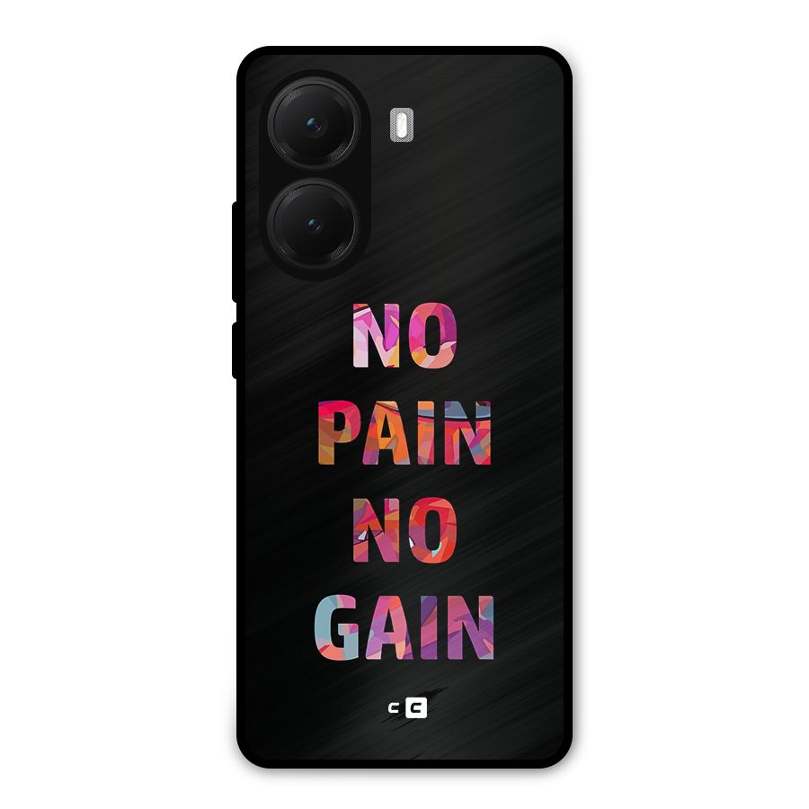 No Pain No Gain Metal Back Case for Poco X7 Pro