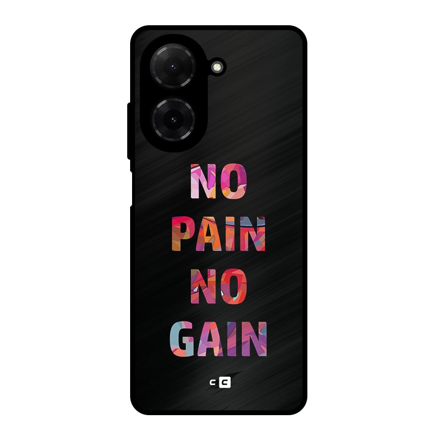 No Pain No Gain Metal Back Case for Redmi A5 4G