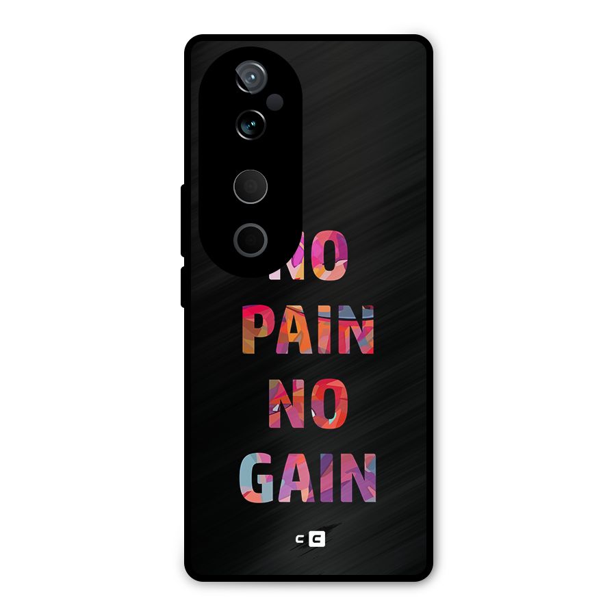 No Pain No Gain Metal Back Case for Vivo T3 Ultra
