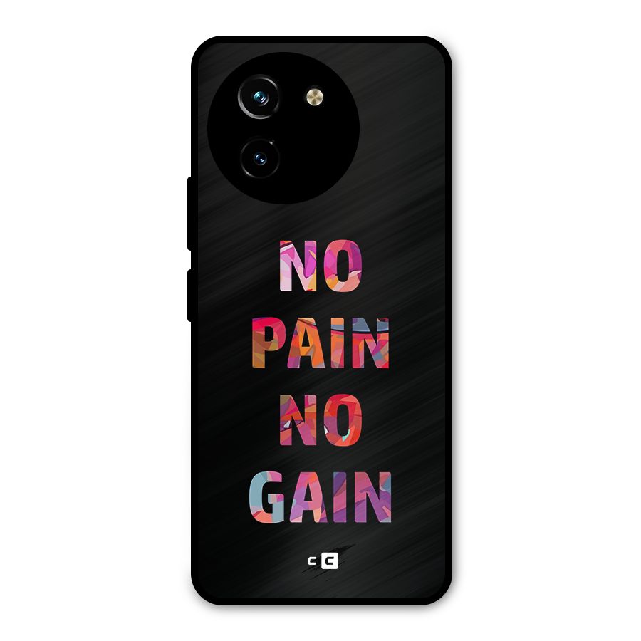 No Pain No Gain Metal Back Case for Vivo T3x