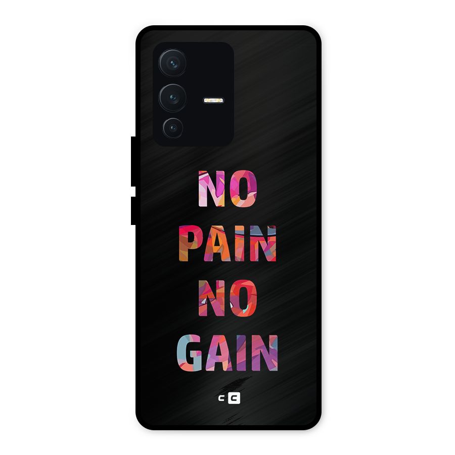 No Pain No Gain Metal Back Case for Vivo V23 5G