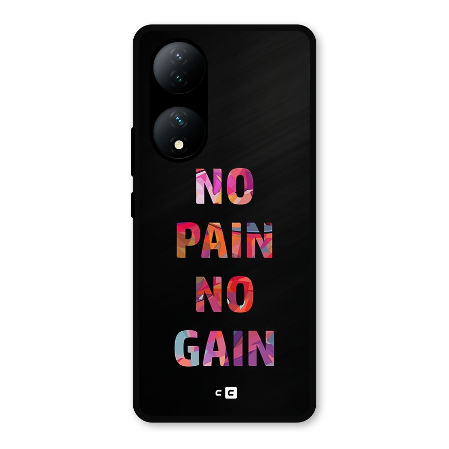No Pain No Gain Metal Back Case for Vivo Y100a