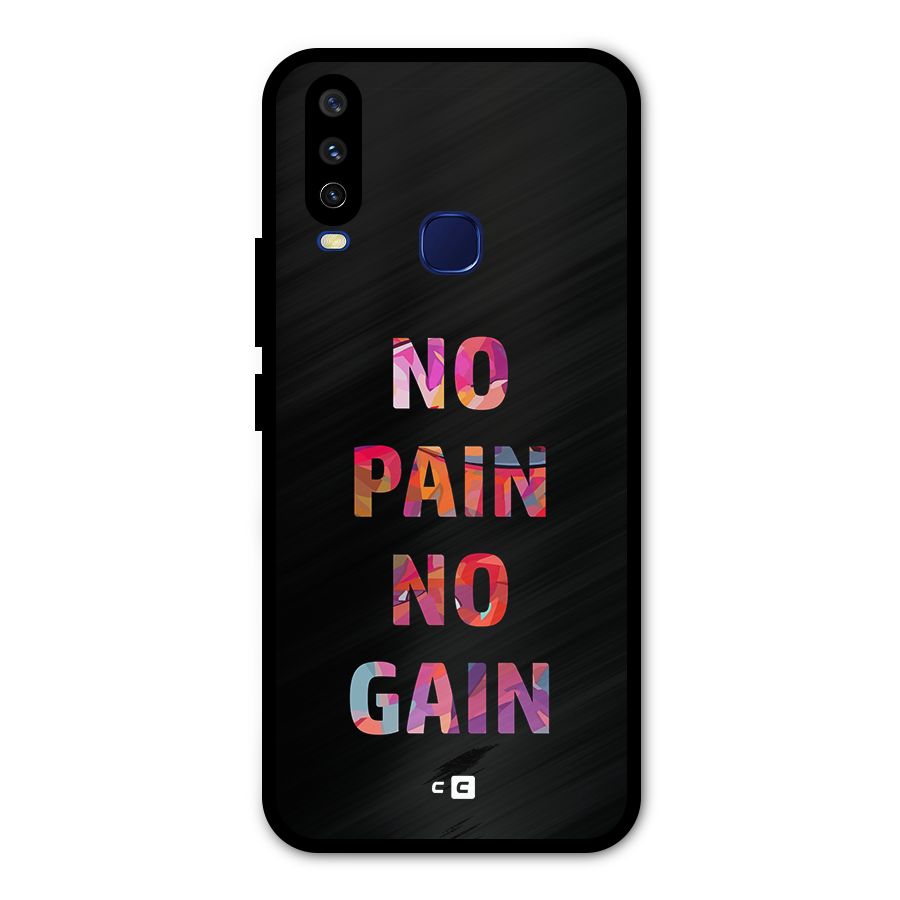 No Pain No Gain Metal Back Case for Vivo Y12
