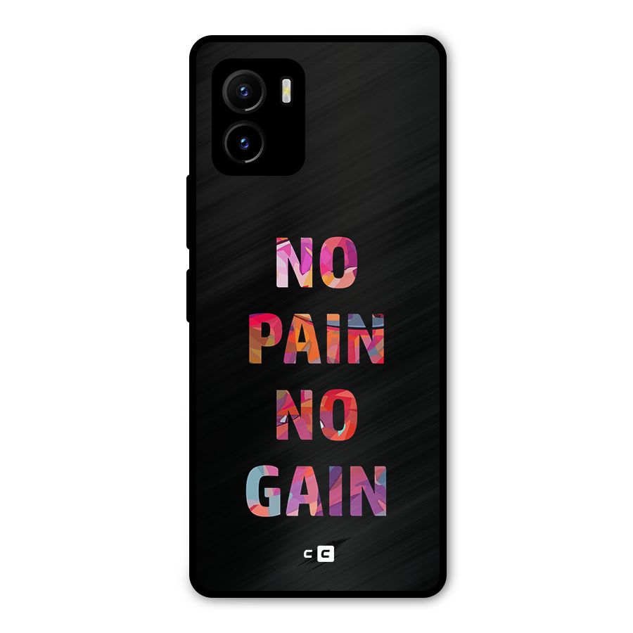 No Pain No Gain Metal Back Case for Vivo Y15s