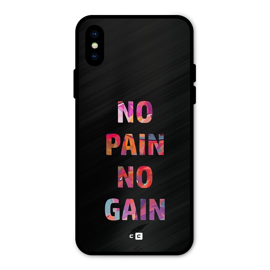No Pain No Gain Metal Back Case for iPhone X