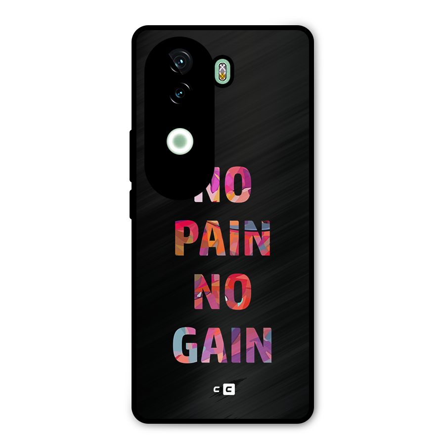 No Pain No Gain Metal Back Case for iQOO Z9s