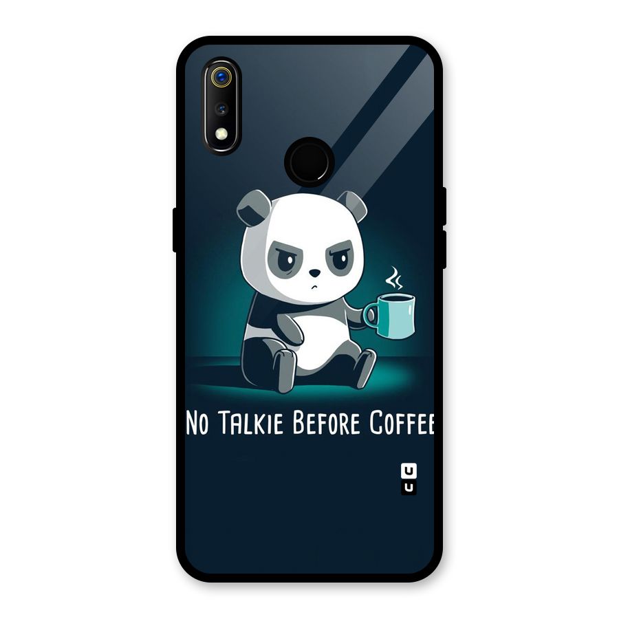 No Talkie Before Coffee Glass Back Case for Realme 3i