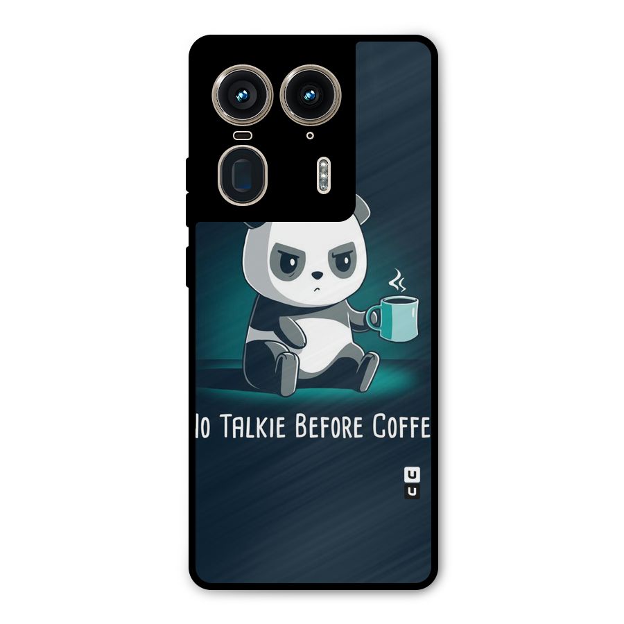 No Talkie Before Coffee Metal Back Case for Motorola Edge 50 Ultra
