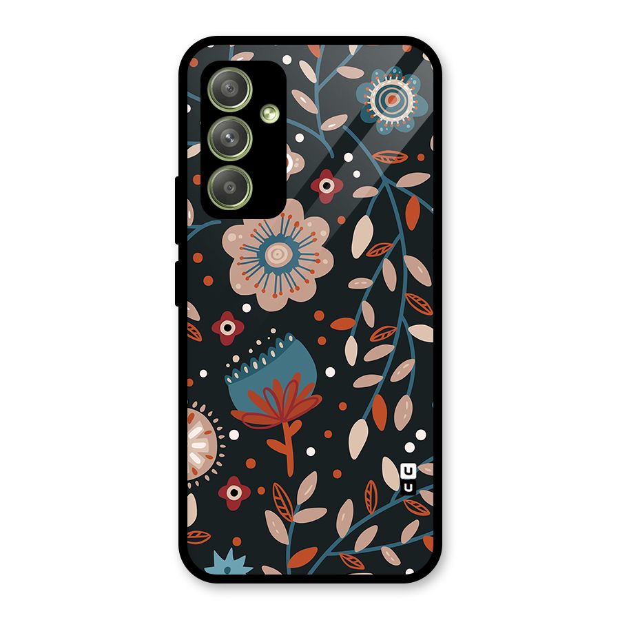 Nordic Arts Flowery Space Glass Back Case for Galaxy A54