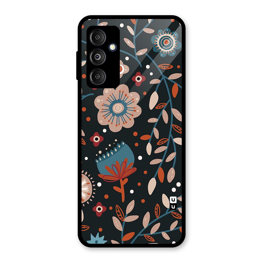 Nordic Arts Flowery Space Glass Back Case for Galaxy M14 5G