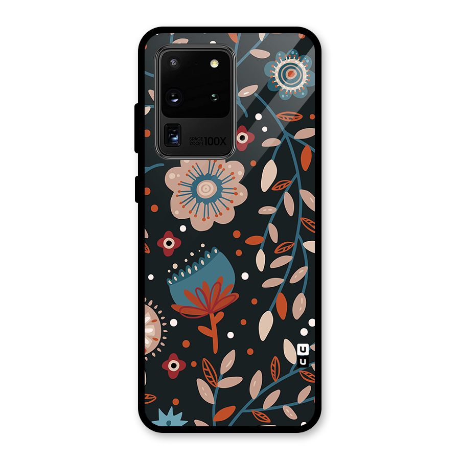 Nordic Arts Flowery Space Glass Back Case for Galaxy S20 Ultra