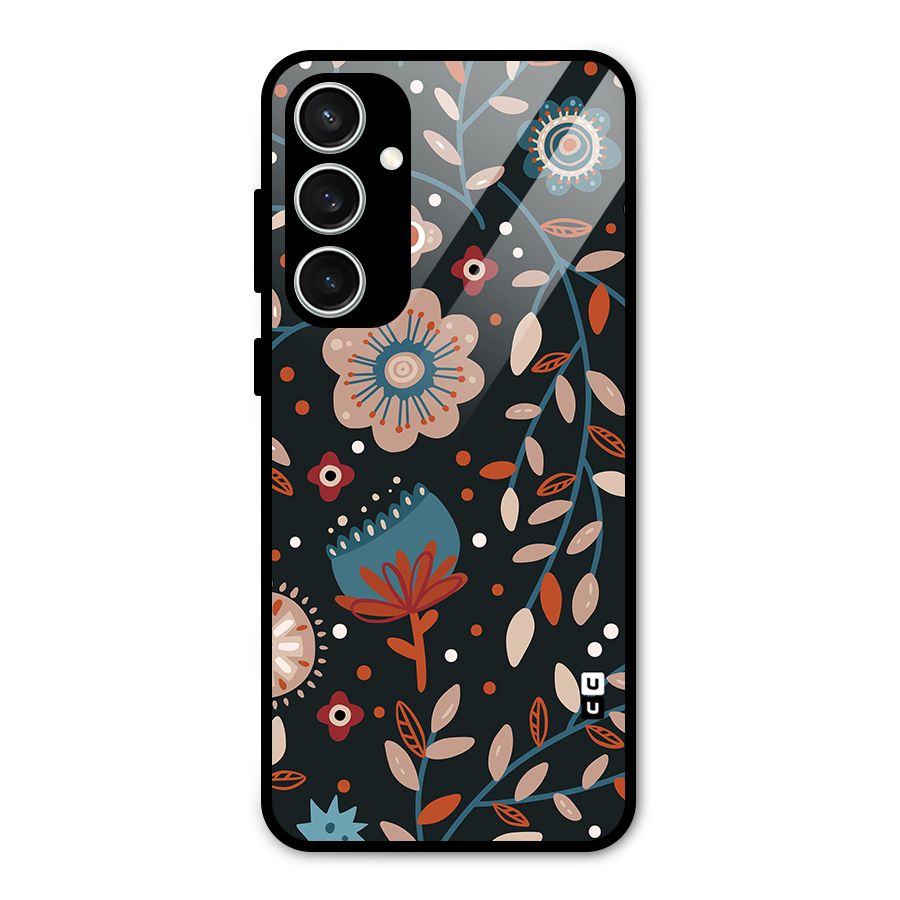 Nordic Arts Flowery Space Glass Back Case for Galaxy S23 FE