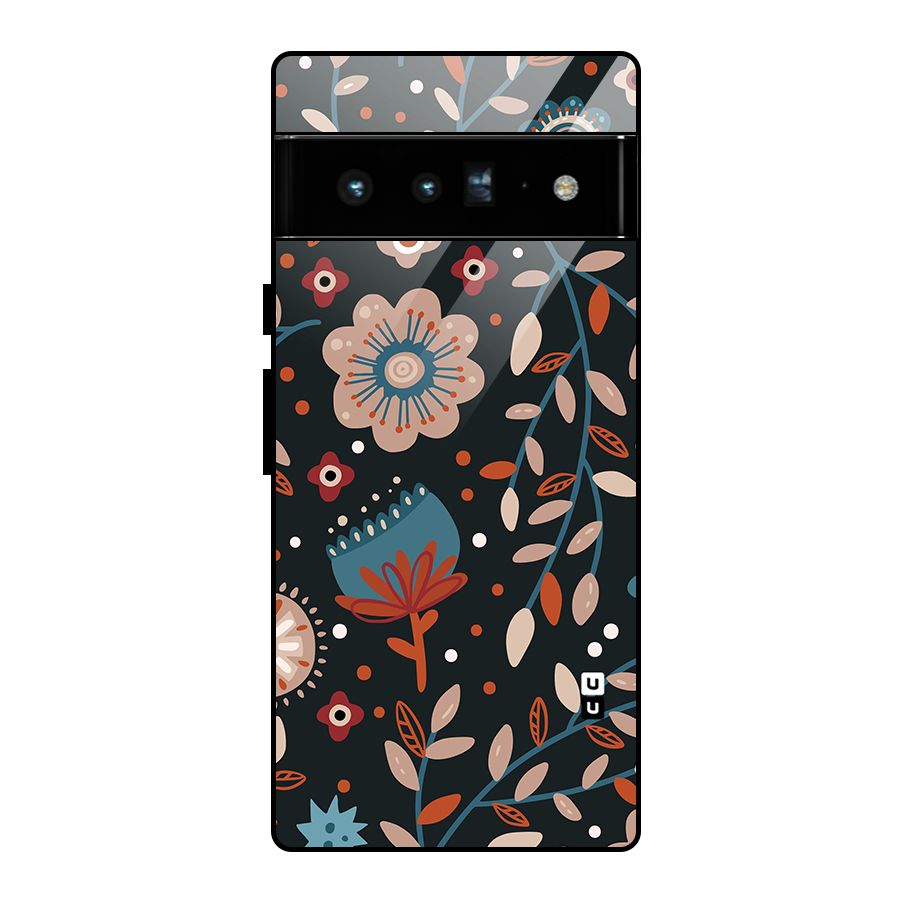 Nordic Arts Flowery Space Glass Back Case for Google Pixel 6 Pro