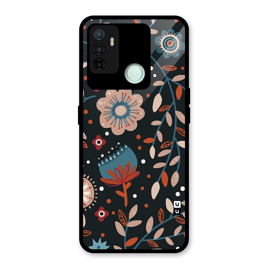 Nordic Arts Flowery Space Glass Back Case for Oppo A53