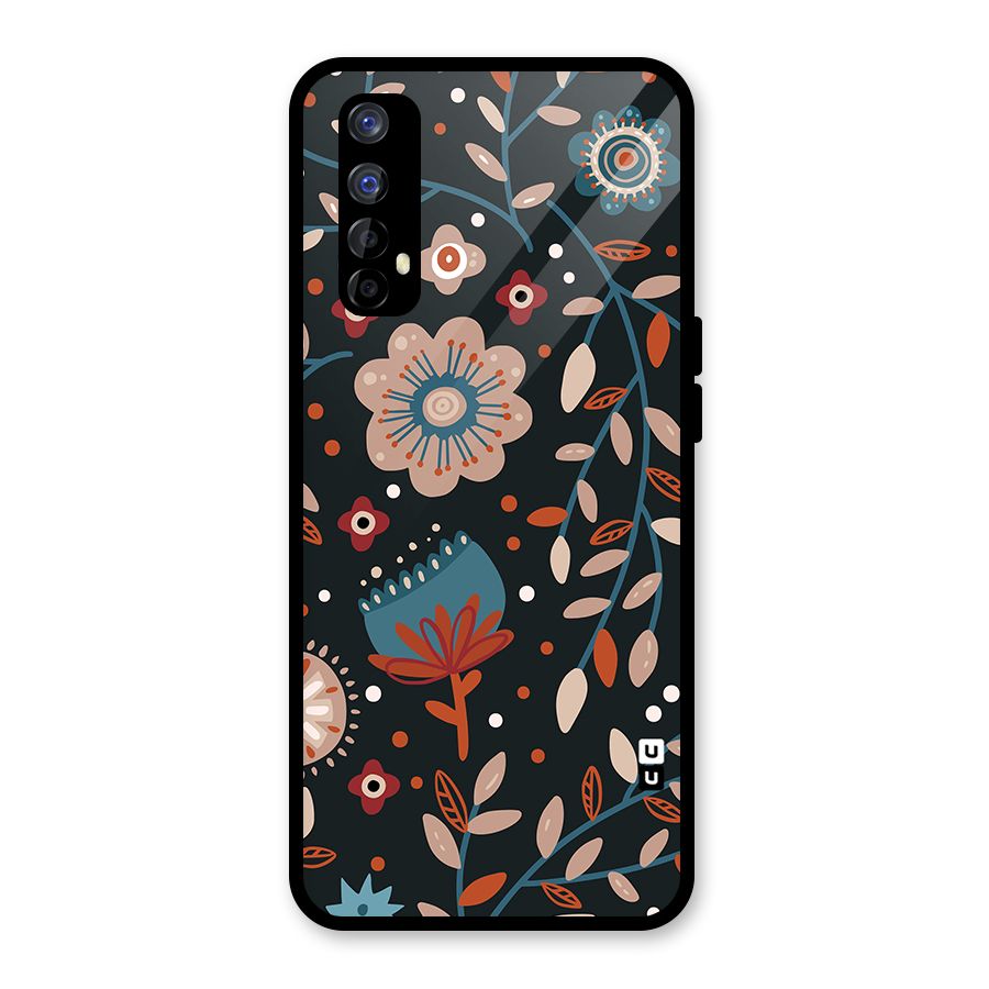 Nordic Arts Flowery Space Glass Back Case for Realme Narzo 20 Pro