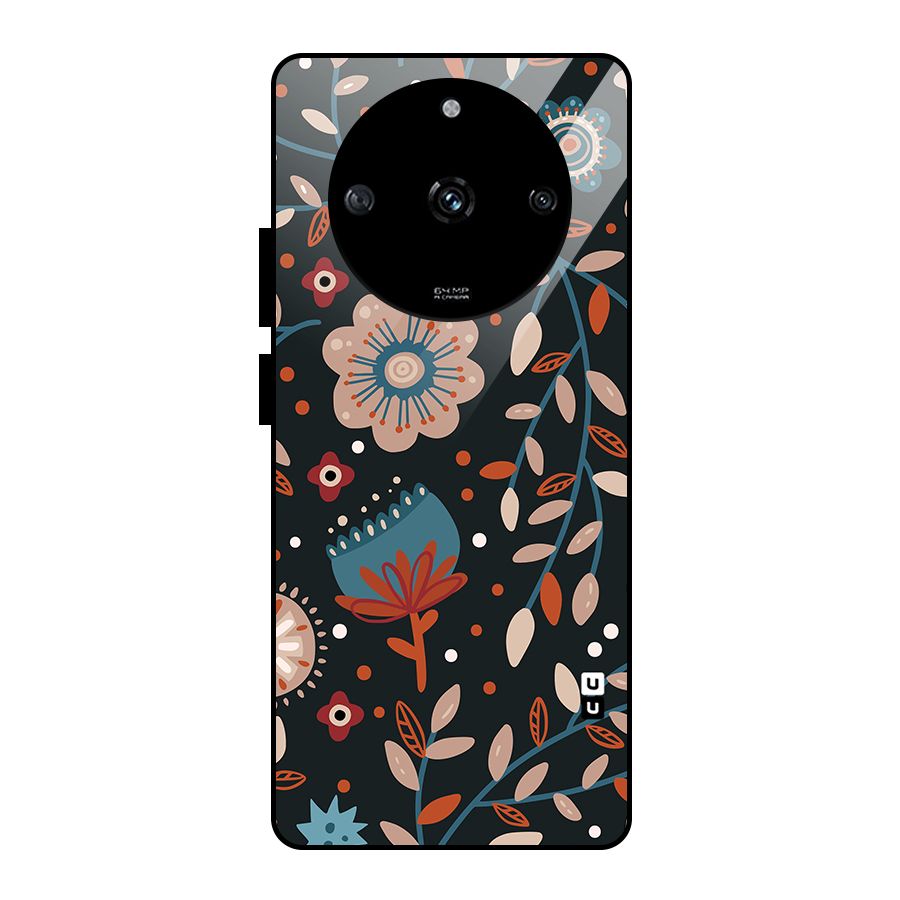 Nordic Arts Flowery Space Glass Back Case for Realme Narzo 60 5G