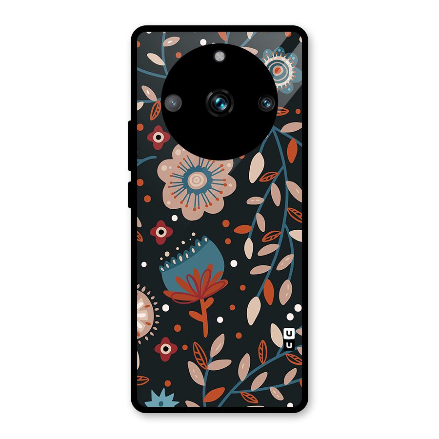 Nordic Arts Flowery Space Glass Back Case for Realme Narzo 60 Pro