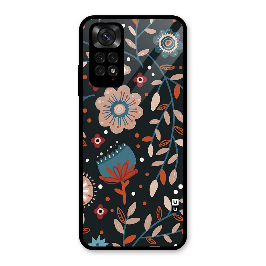 Nordic Arts Flowery Space Glass Back Case for Redmi Note 11S