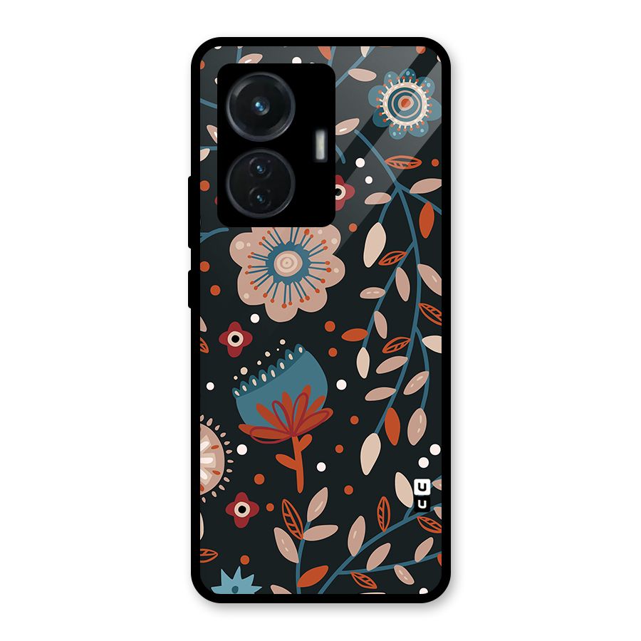 Nordic Arts Flowery Space Glass Back Case for Vivo T1 44W