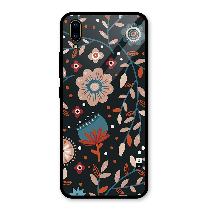 Nordic Arts Flowery Space Glass Back Case for Vivo V11 Pro