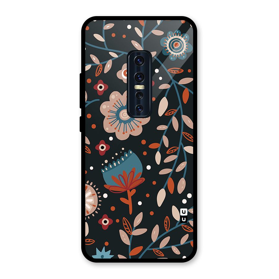 Nordic Arts Flowery Space Glass Back Case for Vivo V17 Pro