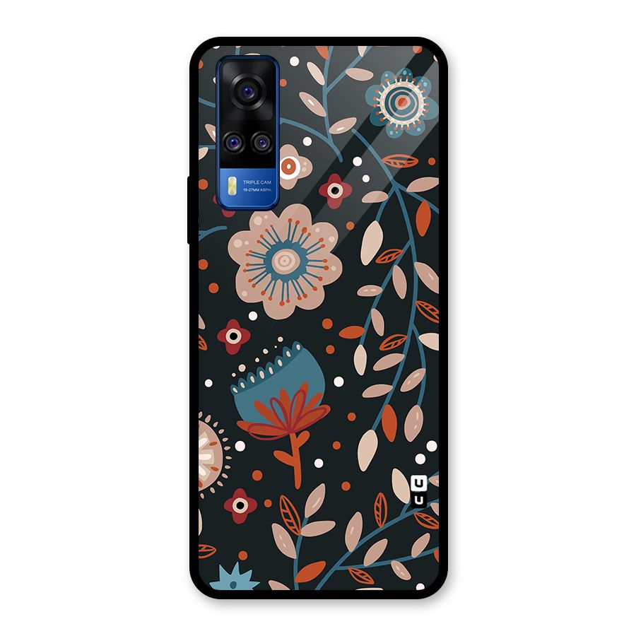 Nordic Arts Flowery Space Glass Back Case for Vivo Y31