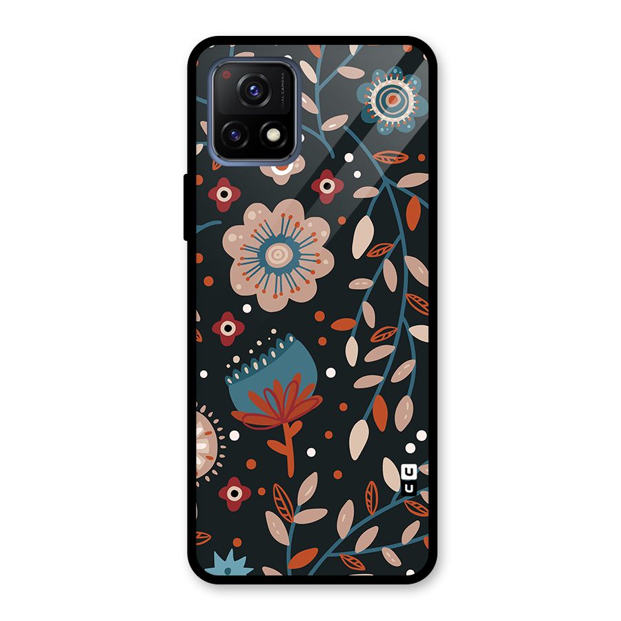 Nordic Arts Flowery Space Glass Back Case for Vivo Y72 5G