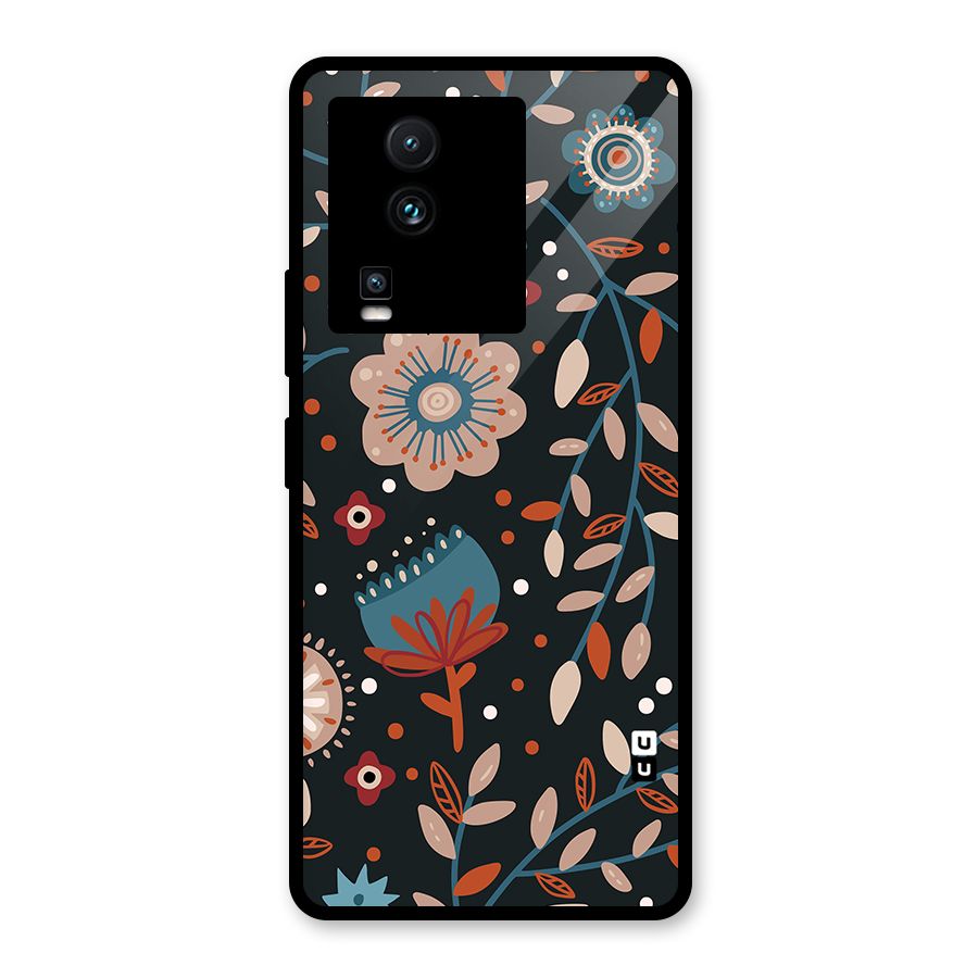 Nordic Arts Flowery Space Glass Back Case for Vivo iQOO Neo 7 Pro