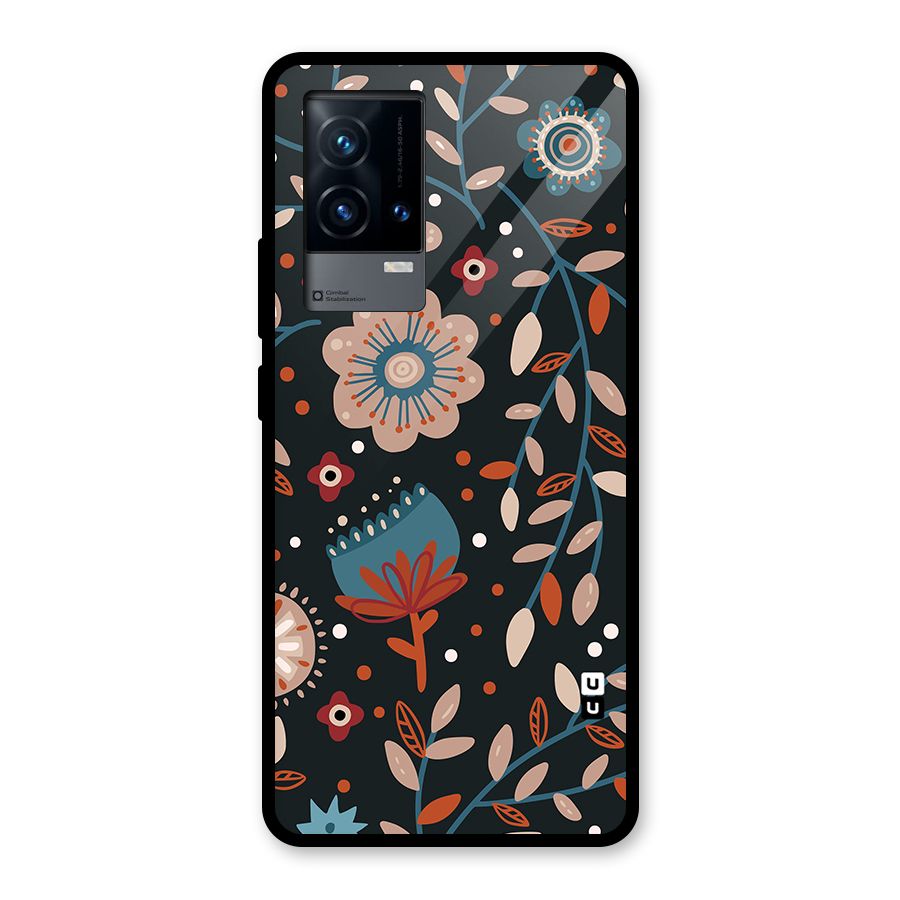 Nordic Arts Flowery Space Glass Back Case for iQOO 9 5G