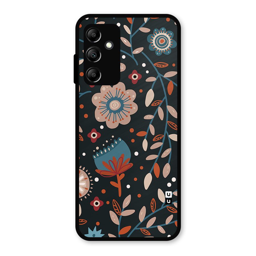 Nordic Arts Flowery Space Metal Back Case for Galaxy A14 5G
