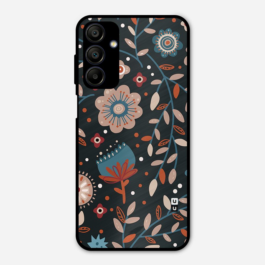 Nordic Arts Flowery Space Metal Back Case for Galaxy A15 5G