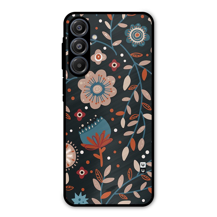 Nordic Arts Flowery Space Metal Back Case for Galaxy A16 5G