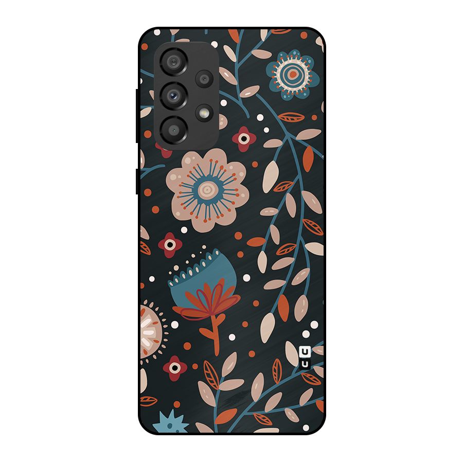 Nordic Arts Flowery Space Metal Back Case for Galaxy A33 5G