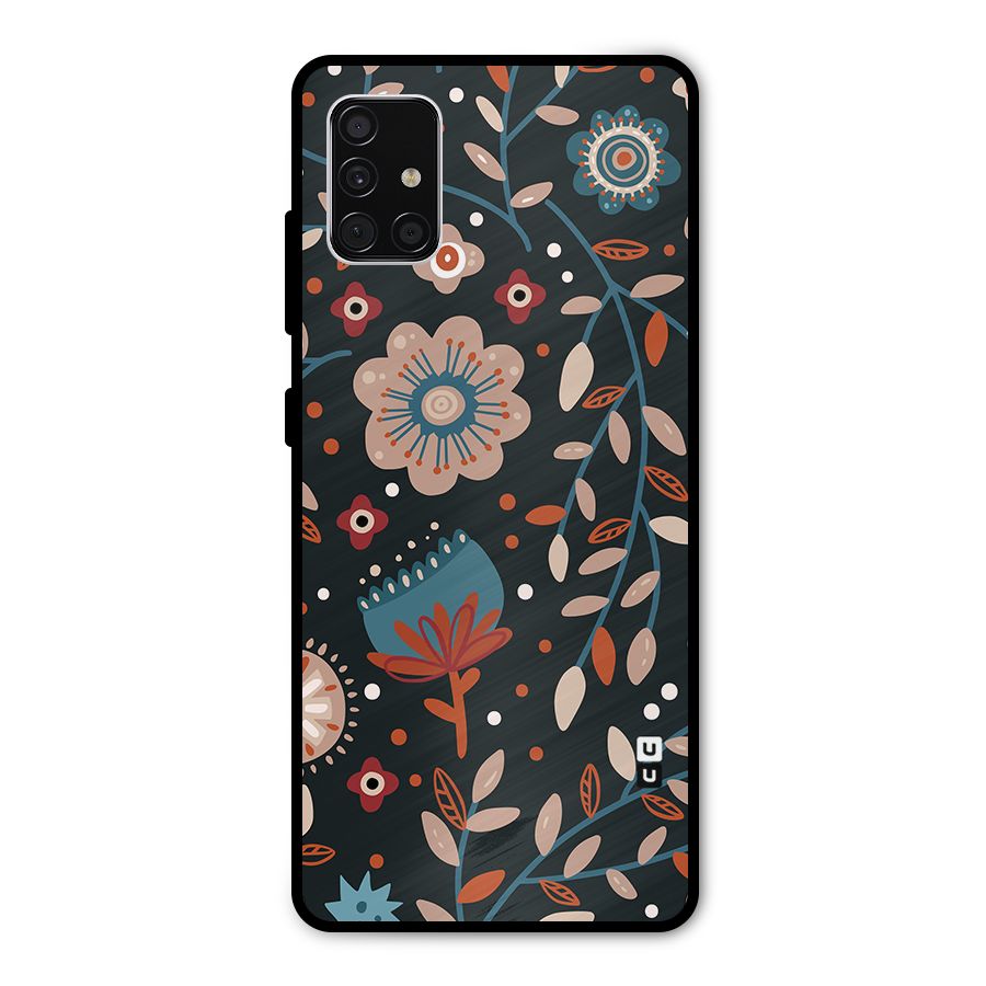 Nordic Arts Flowery Space Metal Back Case for Galaxy A51