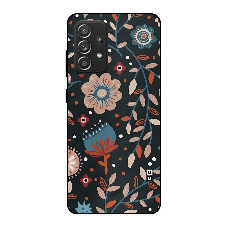 Nordic Arts Flowery Space Metal Back Case for Galaxy A52s 5G