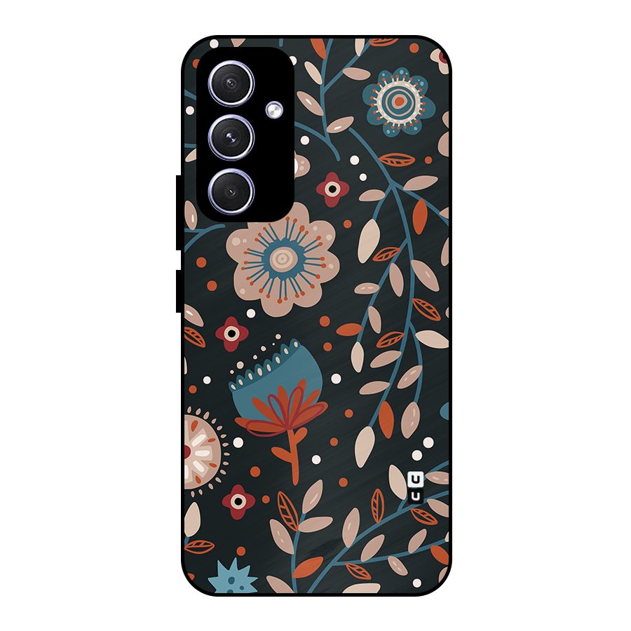 Nordic Arts Flowery Space Metal Back Case for Galaxy A54