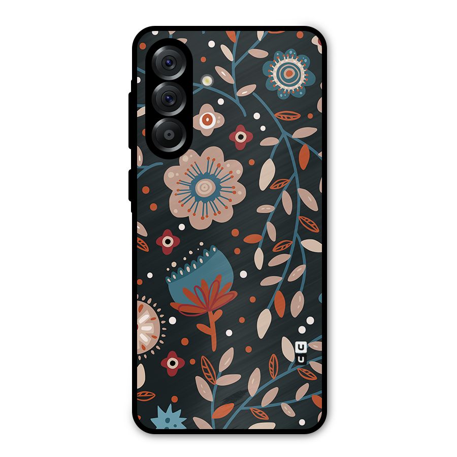 Nordic Arts Flowery Space Metal Back Case for Galaxy A56