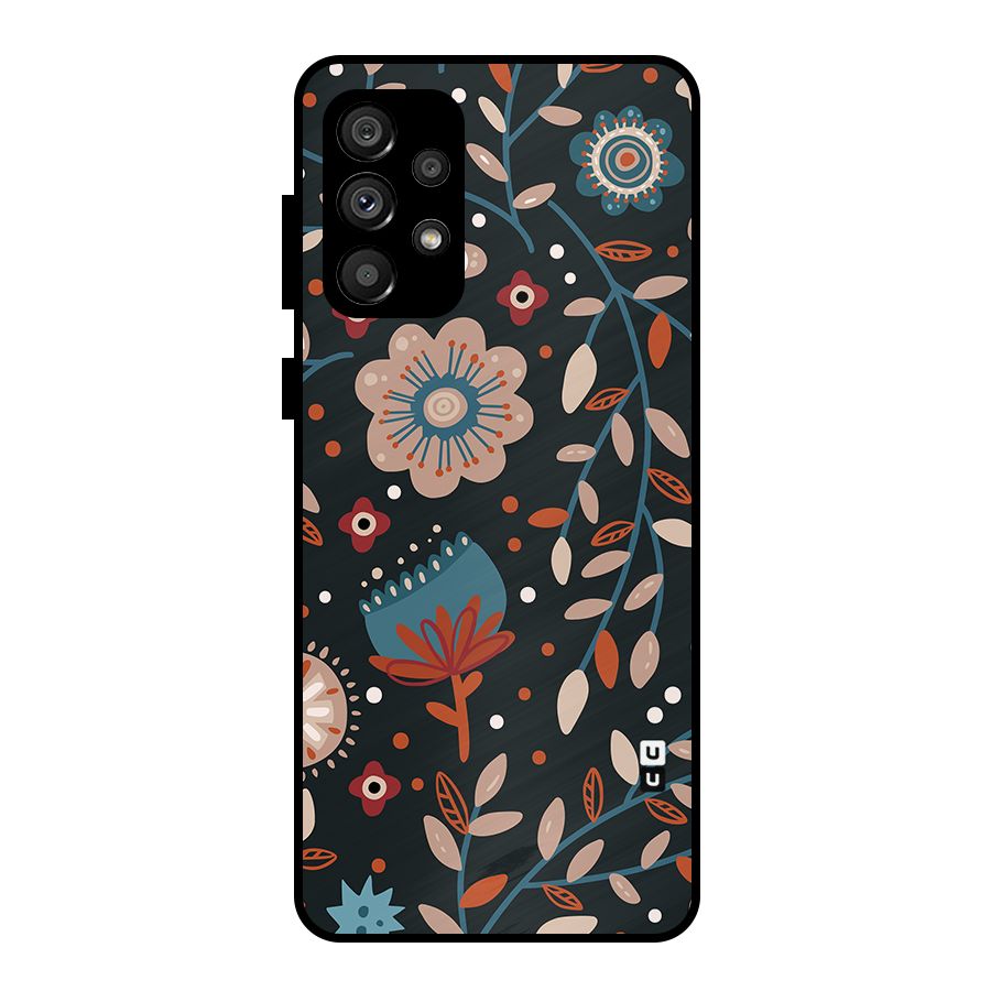 Nordic Arts Flowery Space Metal Back Case for Galaxy A73 5G