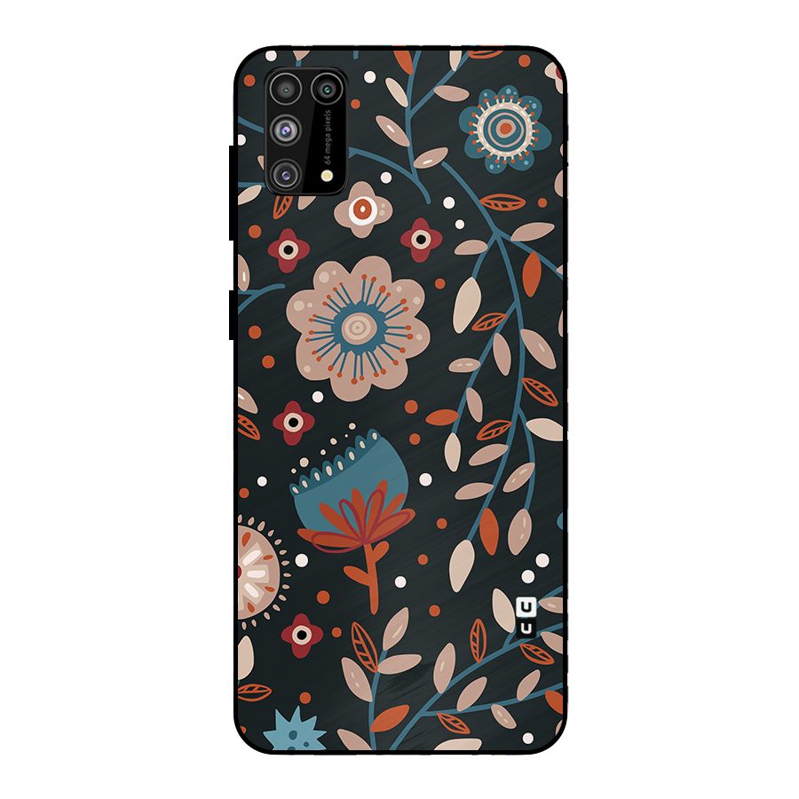 Nordic Arts Flowery Space Metal Back Case for Galaxy F41