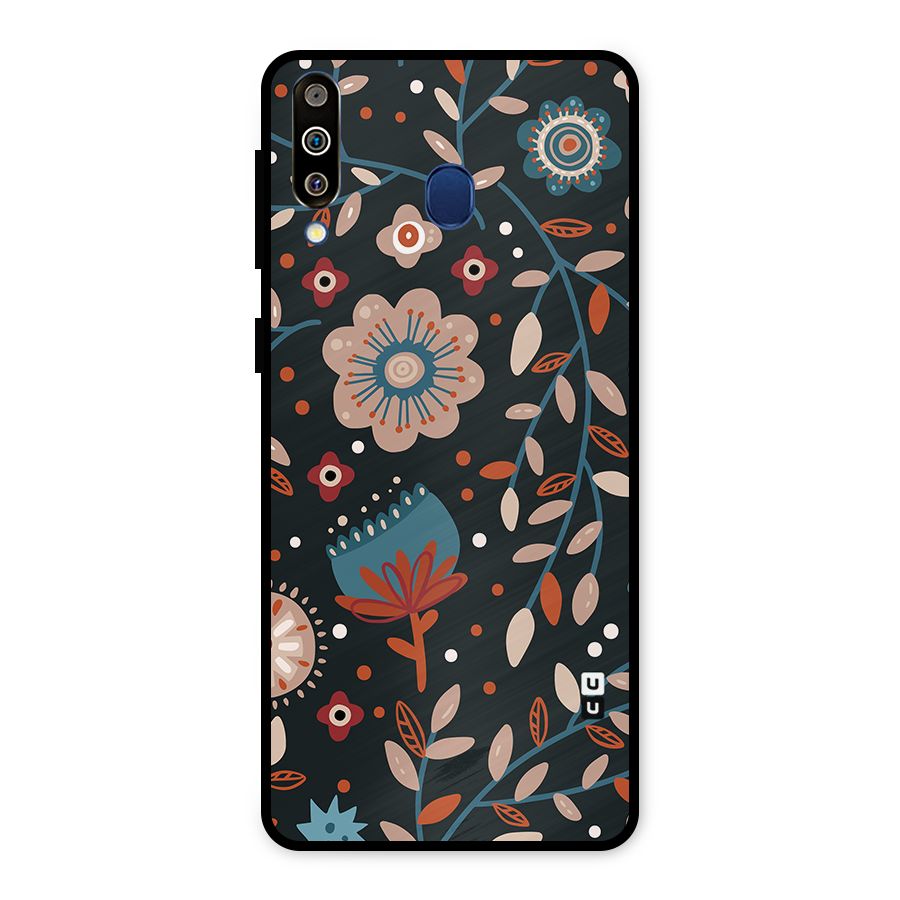 Nordic Arts Flowery Space Metal Back Case for Galaxy M30