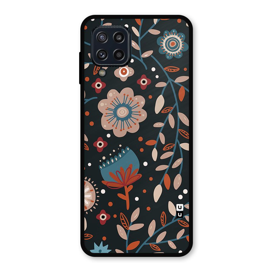 Nordic Arts Flowery Space Metal Back Case for Galaxy M32