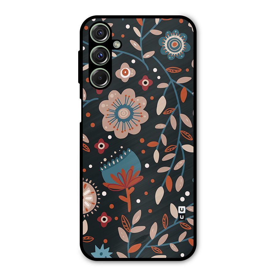 Nordic Arts Flowery Space Metal Back Case for Galaxy M34