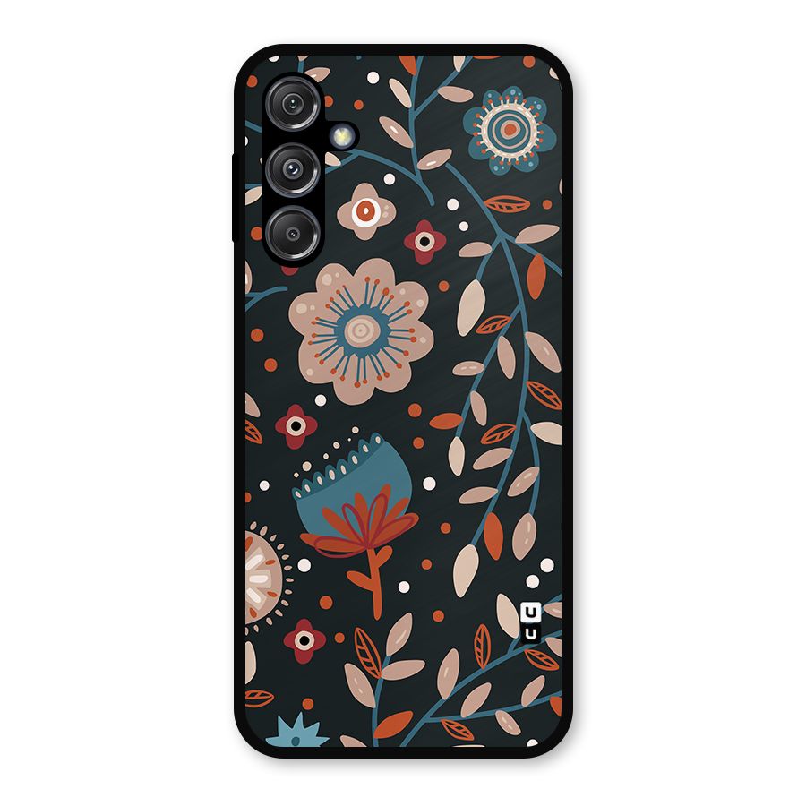 Nordic Arts Flowery Space Metal Back Case for Galaxy M34 5G