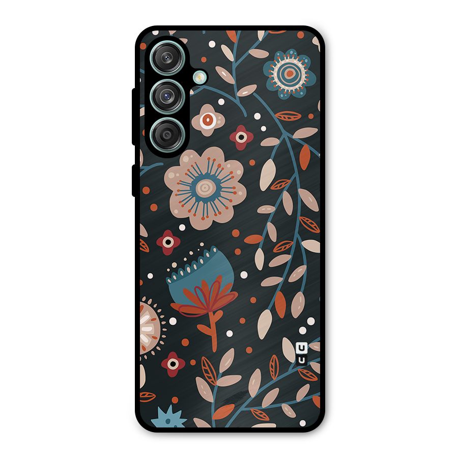 Nordic Arts Flowery Space Metal Back Case for Galaxy M55 5G